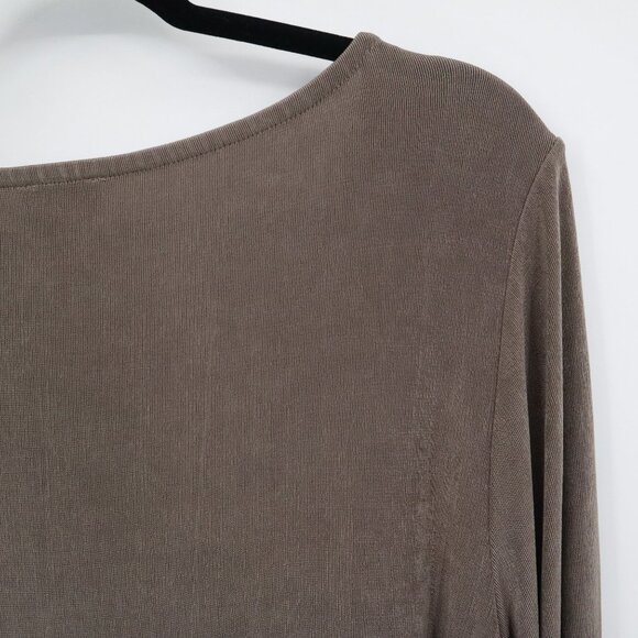 Chico's Travelers Tunic Top Womens 12/14 Brown Boho Modest Classic Earthy Casual - Picture 9 of 16